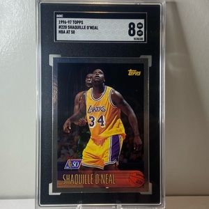 1996-97 Topps #220 Shaquille O’Neal NBA At 50 SGC 8
